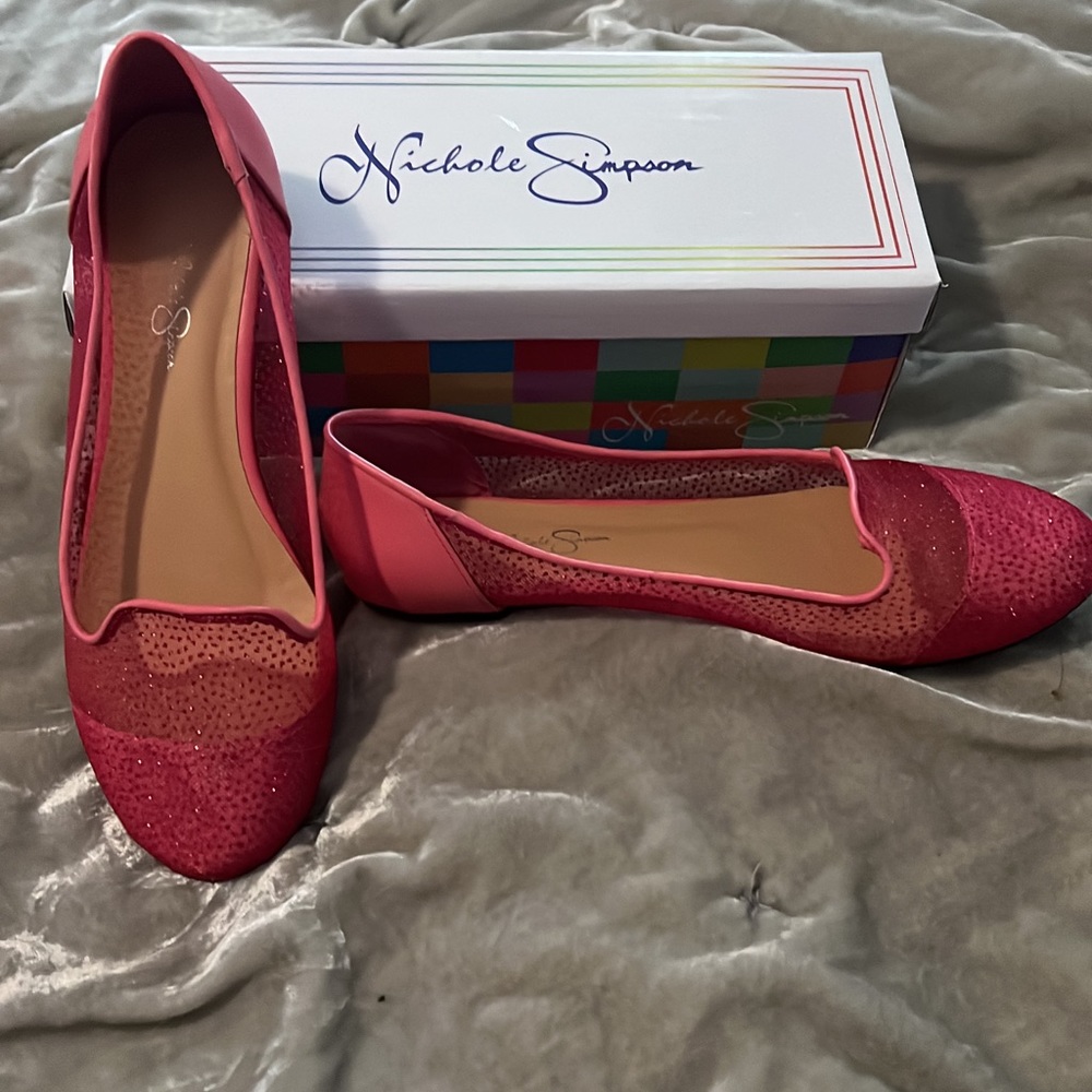 Hot pink flats